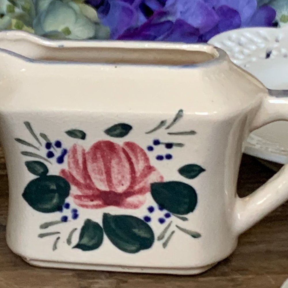 Vintage- MCM Floral Art Deco Creamer & Sugar Set - Picture 5 of 16
